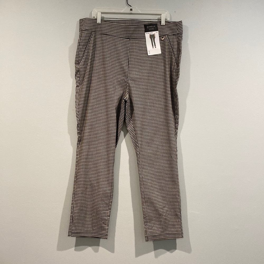 Rafaella Herringbone Black and White Patterned Sime Ankle Dress Pants - Size 18
